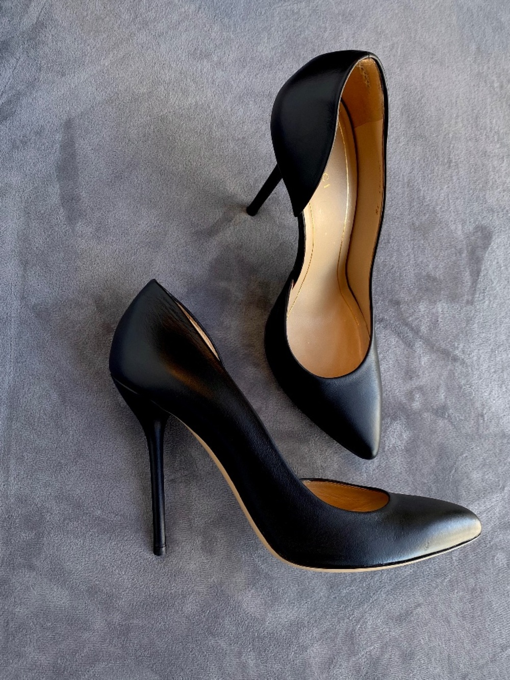 Gucci Black Leather Pointed-Toe Stiletto Pumps